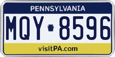 PA license plate MQY8596