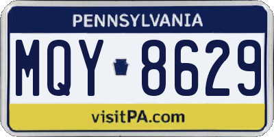 PA license plate MQY8629