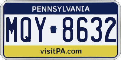 PA license plate MQY8632
