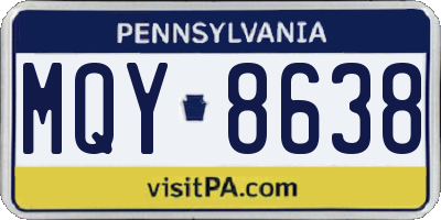PA license plate MQY8638