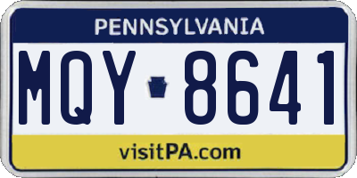 PA license plate MQY8641