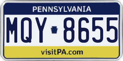 PA license plate MQY8655