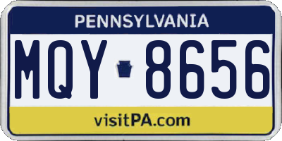 PA license plate MQY8656