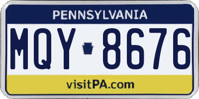 PA license plate MQY8676