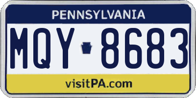 PA license plate MQY8683