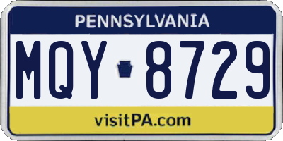 PA license plate MQY8729