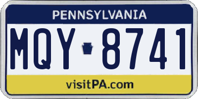 PA license plate MQY8741