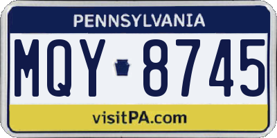 PA license plate MQY8745