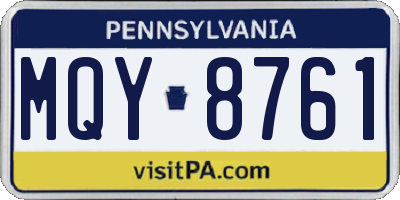 PA license plate MQY8761