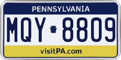 PA license plate MQY8809