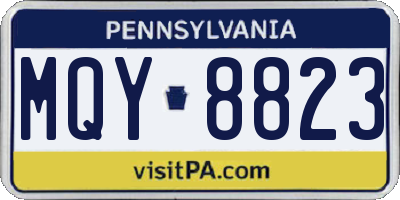 PA license plate MQY8823