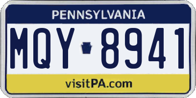 PA license plate MQY8941