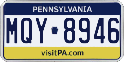 PA license plate MQY8946