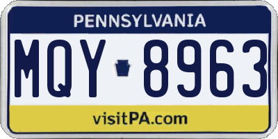PA license plate MQY8963