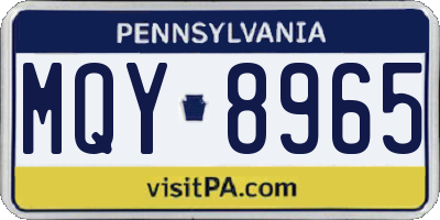 PA license plate MQY8965