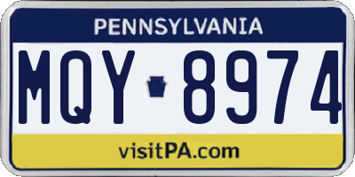 PA license plate MQY8974