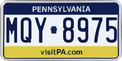 PA license plate MQY8975