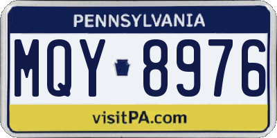 PA license plate MQY8976