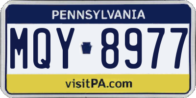 PA license plate MQY8977