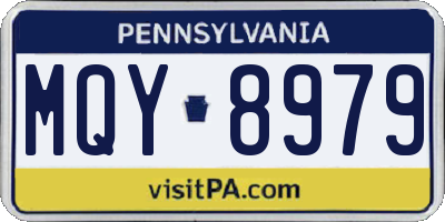 PA license plate MQY8979