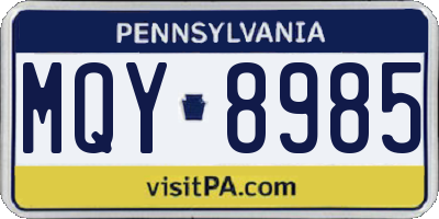 PA license plate MQY8985