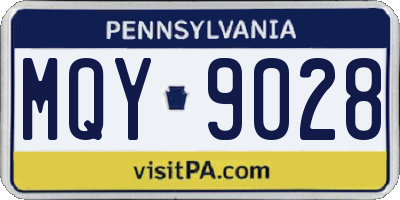 PA license plate MQY9028