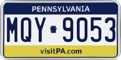 PA license plate MQY9053