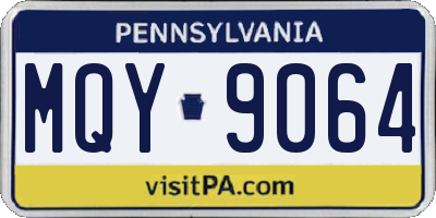 PA license plate MQY9064
