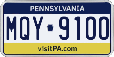 PA license plate MQY9100