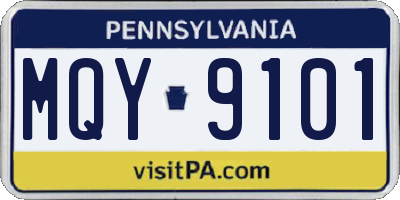 PA license plate MQY9101