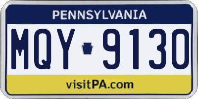 PA license plate MQY9130