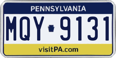 PA license plate MQY9131