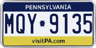 PA license plate MQY9135