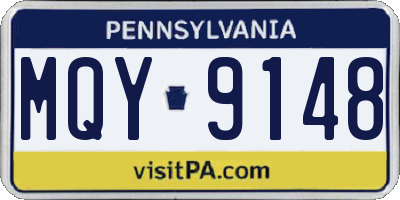 PA license plate MQY9148