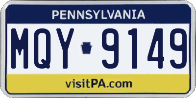 PA license plate MQY9149
