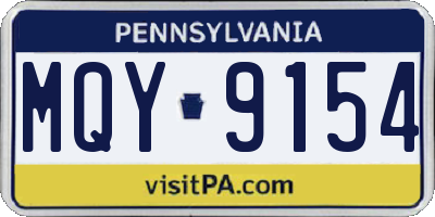 PA license plate MQY9154