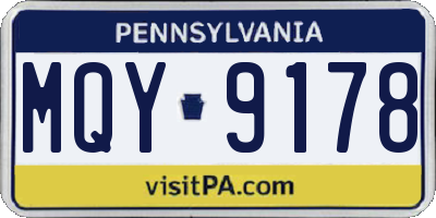 PA license plate MQY9178