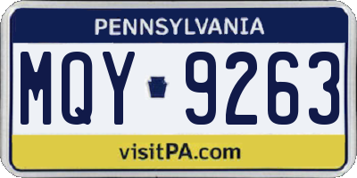 PA license plate MQY9263