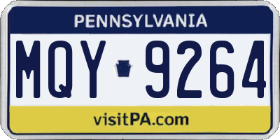 PA license plate MQY9264