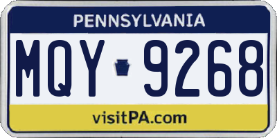 PA license plate MQY9268