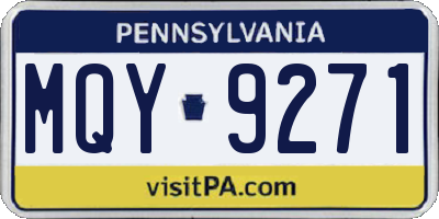 PA license plate MQY9271
