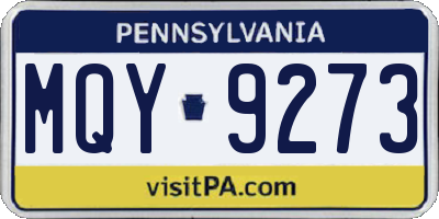 PA license plate MQY9273