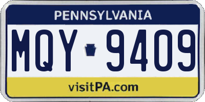 PA license plate MQY9409