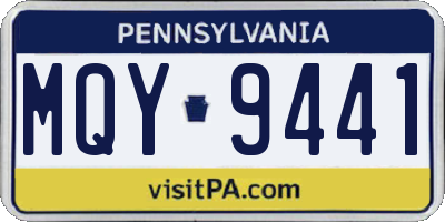 PA license plate MQY9441