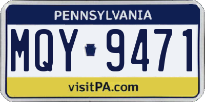 PA license plate MQY9471