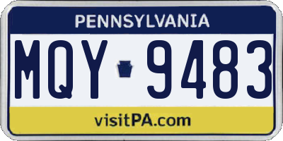 PA license plate MQY9483