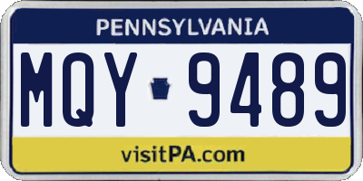 PA license plate MQY9489