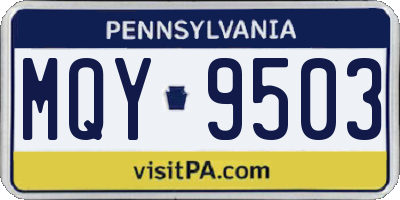 PA license plate MQY9503