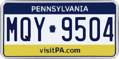 PA license plate MQY9504