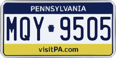 PA license plate MQY9505